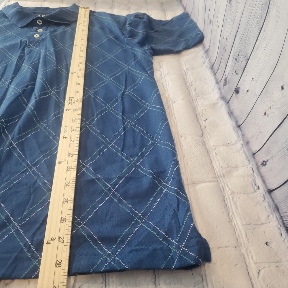 David Taylor Collection Men's Polo Size Medium Blue Print Golf Short Sleeve - Picture 7 of 10